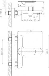 Смеситель ванно-душевой Agger Gorgeous A0210000 однозахватный 00-00000201