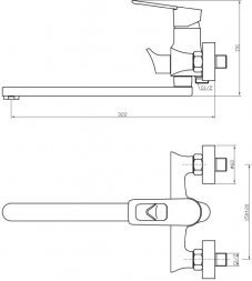 Смеситель ванно-душевой Agger Brave A2321100 однозахватный с длин. изл. 00-00000561