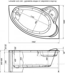 Ванна акриловая AQUANET MAYORCA 150х100 с каркасом 205438 и панелью фронт. MAYORCA R 161977