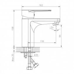 Смеситель для умывальника Decoroom DR72011 одноручный, монолитный, хром