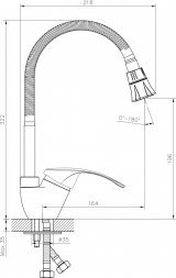 Смеситель для кухни Decoroom DR71022 одноручный с гибким изливом, хром