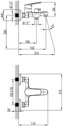 Смеситель для ванны Milardo Horizont HORSB02M02