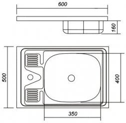 Мойка 50х60 (0,6) без сифона
