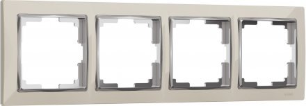 Рамка на 4 поста (слоновая кость/хром) W0041903 Werkel