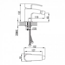 Смеситель для биде IDDIS Vane YA46177C