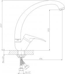 Смеситель для кухни Decoroom DR37021 однозахватный с высоким поворотным изливом